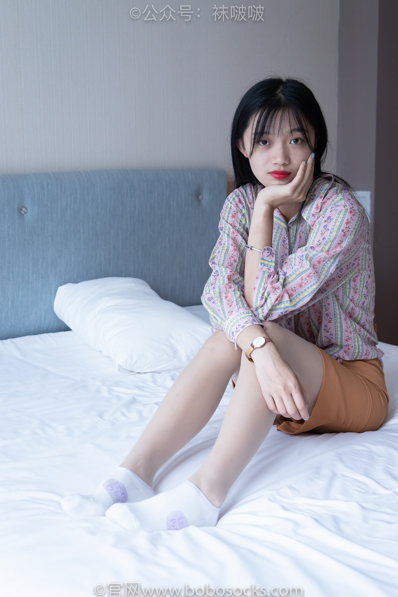 [袜啵啵] 008期：涵涵-帆布鞋、白色短棉袜、肉丝 常规加长版