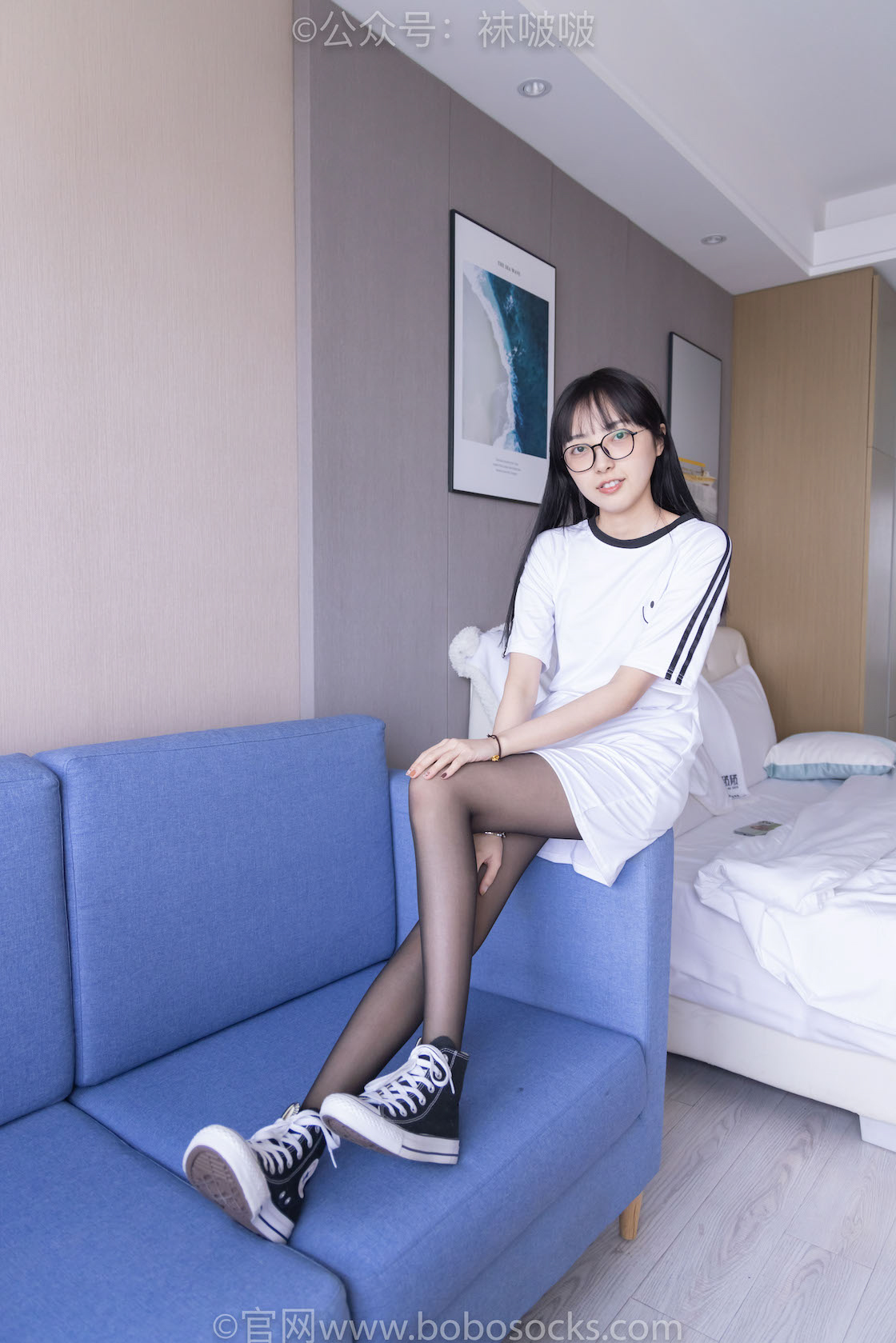 [BoBoSocks袜啵啵] 067期：稚予-匡威帆布鞋、黑丝（脚尖加固款）常规加长版