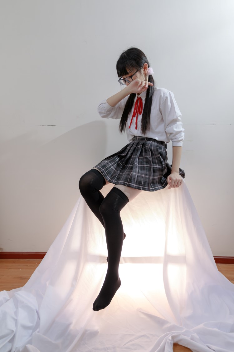 喵写真 PR15 008 JK黑丝格子裙 [91P1V-586MB]