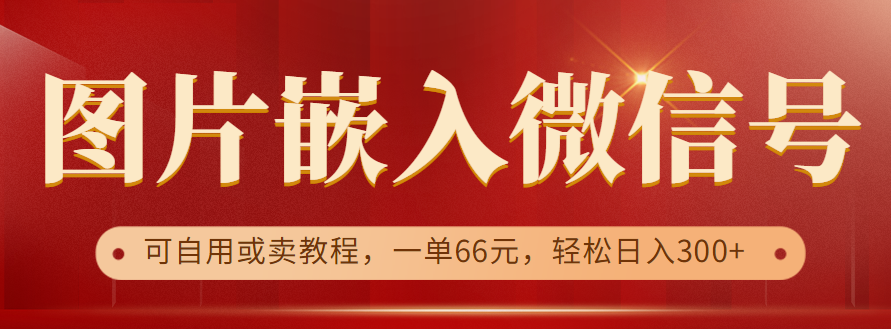 利用信息差操作，图片嵌入微信号，可自用或卖教程，一单66元，轻松日入300+