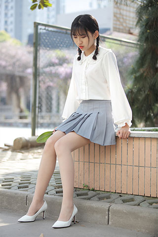 [奈丝]072-扎马尾辫 穿百褶裙 – 小橙子（无水印）【39P/312M】